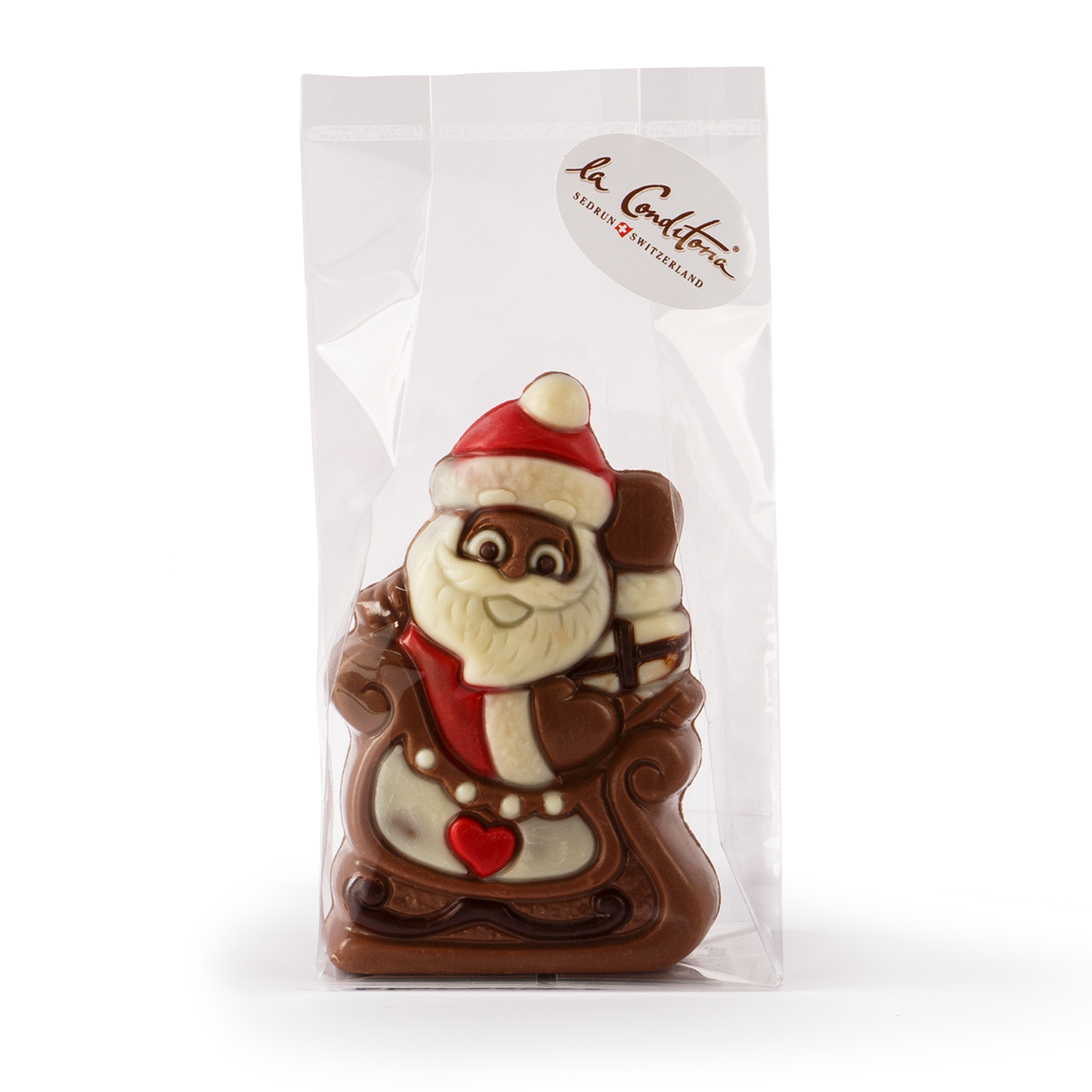 Mini Schokoladen-Weihnachtsmann mit Schlitten