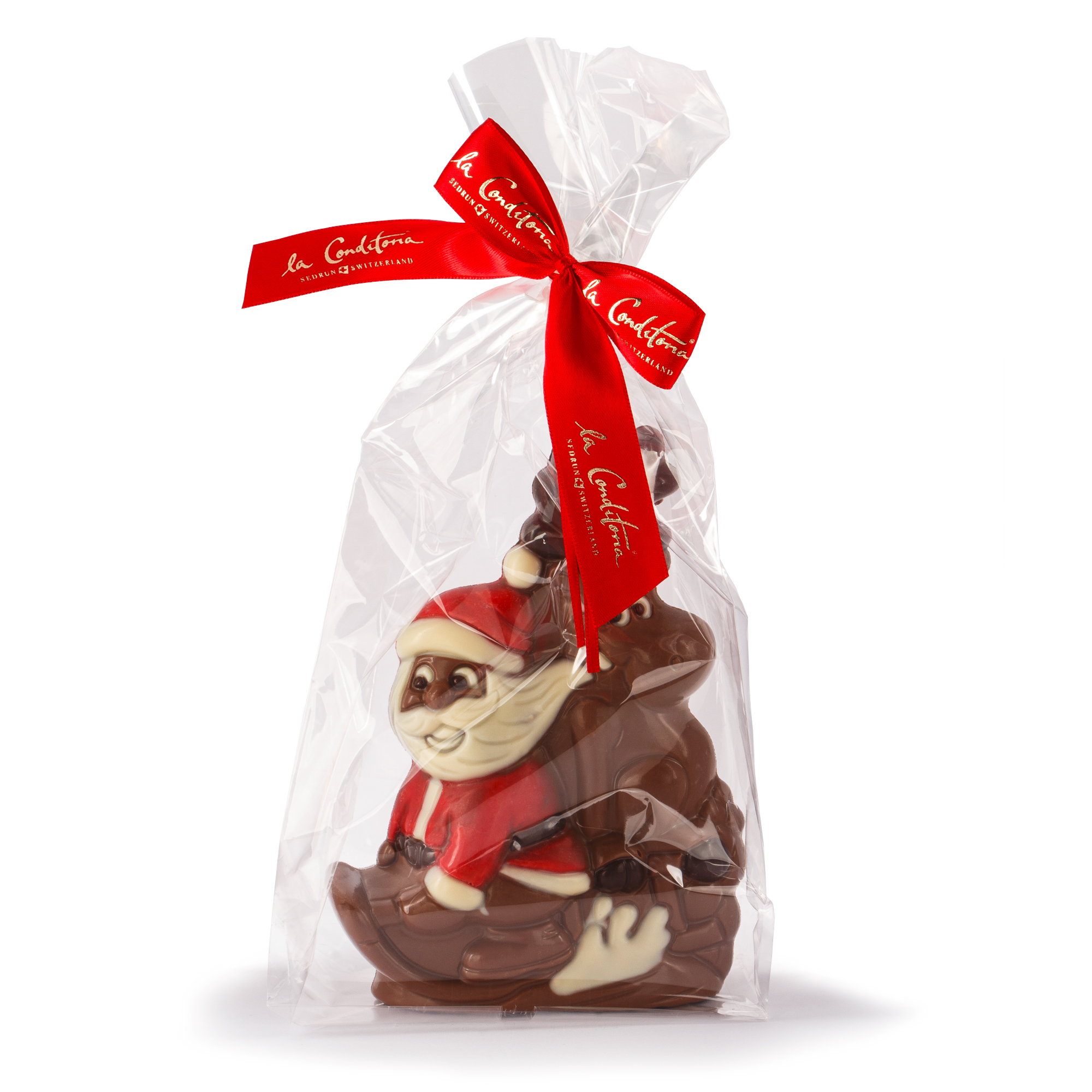 Schokoladen-Weihnachtsmann mit Elch