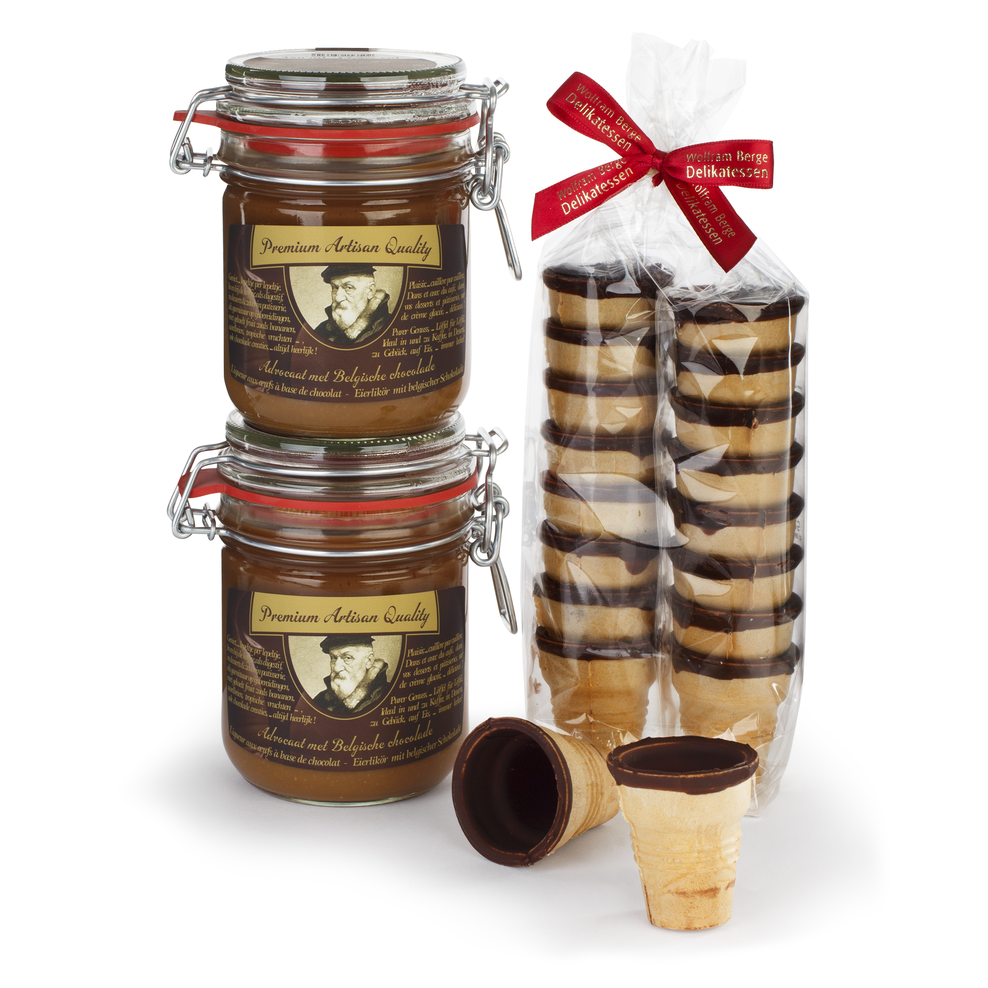 2 x Belgischer Eierlikör mit Schokolade + 1 x Waffelbecher GRATIS 2 x Belgischer Eierlikör mit Schokolade + 1 x Waffelbecher GRATIS