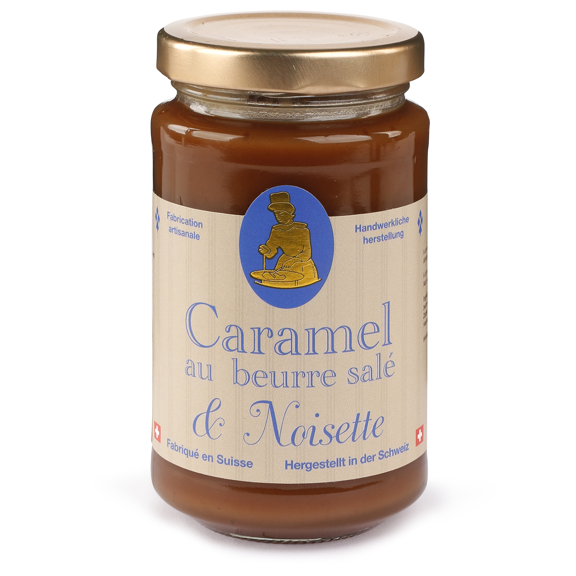 Karamellcreme mit Haselnuss – Hergestellt in der Schweiz